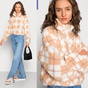 Hollister Sz LG - ARGYLE SHERPA – Fleece Pullover